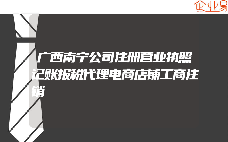 广西南宁公司注册营业执照记账报税代理电商店铺工商注销