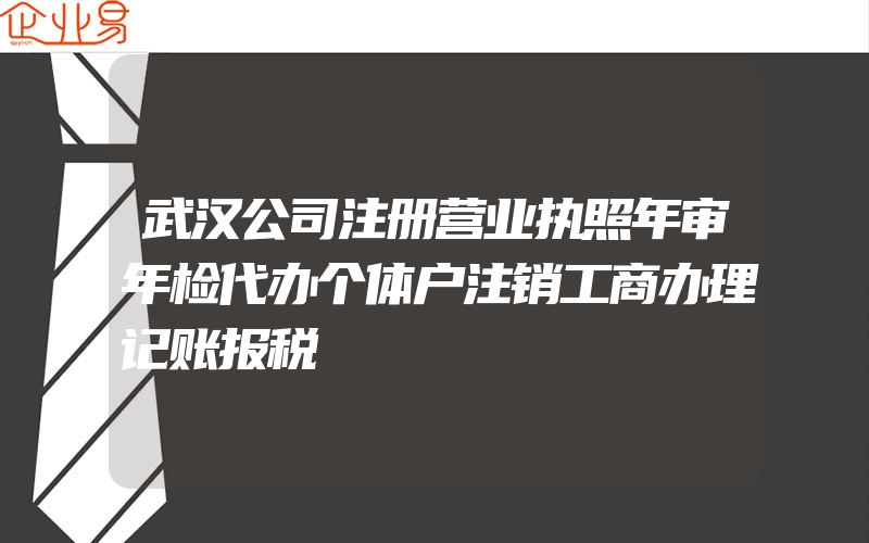 武汉公司注册营业执照年审年检代办个体户注销工商办理记账报税