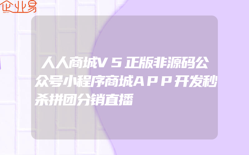 人人商城V5正版非源码公众号小程序商城APP开发秒杀拼团分销直播