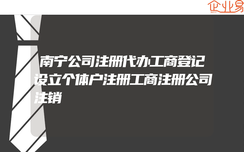 南宁公司注册代办工商登记设立个体户注册工商注册公司注销