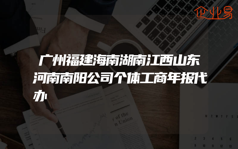 广州福建海南湖南江西山东河南南阳公司个体工商年报代办