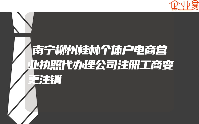 南宁柳州桂林个体户电商营业执照代办理公司注册工商变更注销