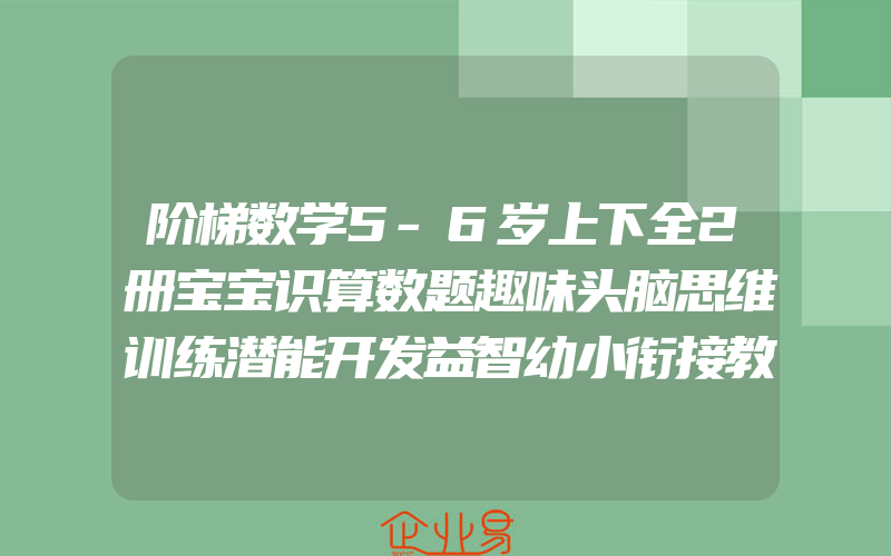 阶梯数学5-6岁上下全2册宝宝识算数题趣味头脑思维训练潜能开发益智幼小衔接教材幼儿园大班数学思维训练儿童早教左右脑开发书