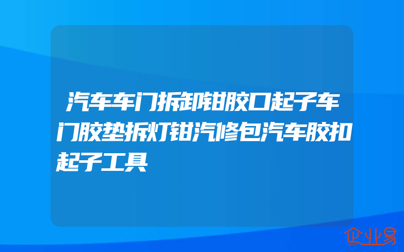 汽车车门拆卸钳胶口起子车门胶垫拆灯钳汽修包汽车胶扣起子工具