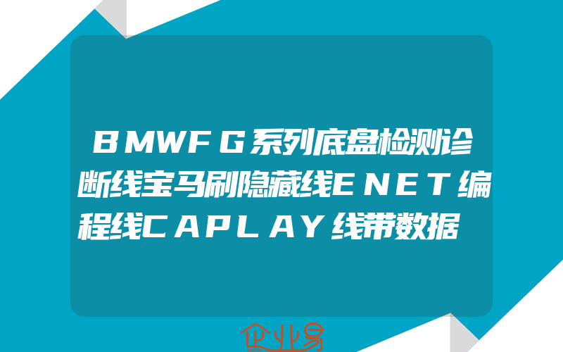 BMWFG系列底盘检测诊断线宝马刷隐藏线ENET编程线CAPLAY线带数据