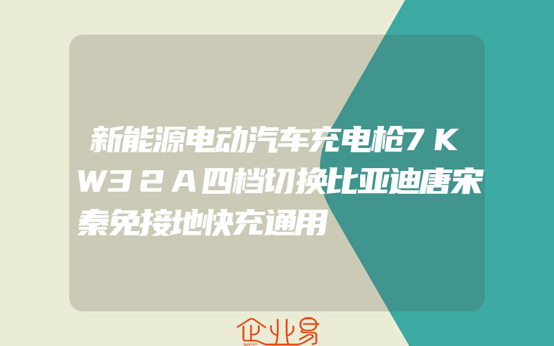 新能源电动汽车充电枪7KW32A四档切换比亚迪唐宋秦免接地快充通用