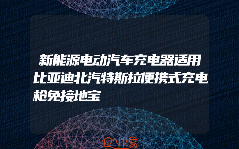 新能源电动汽车充电器适用比亚迪北汽特斯拉便携式充电枪免接地宝