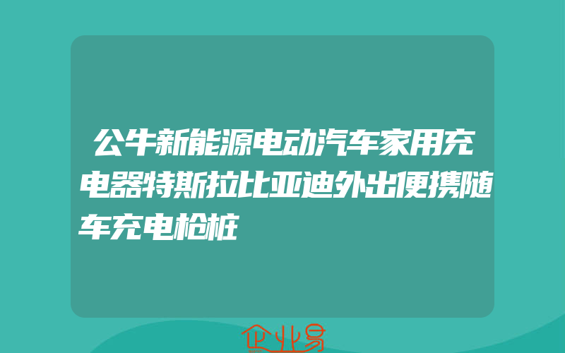 公牛新能源电动汽车家用充电器特斯拉比亚迪外出便携随车充电枪桩