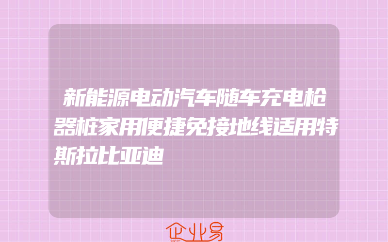 新能源电动汽车随车充电枪器桩家用便捷免接地线适用特斯拉比亚迪